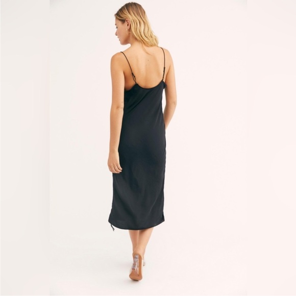 FP Day to Night - Black Slip Midi Dress with Cowl Neck - Size Medium - Picture 4 of 8